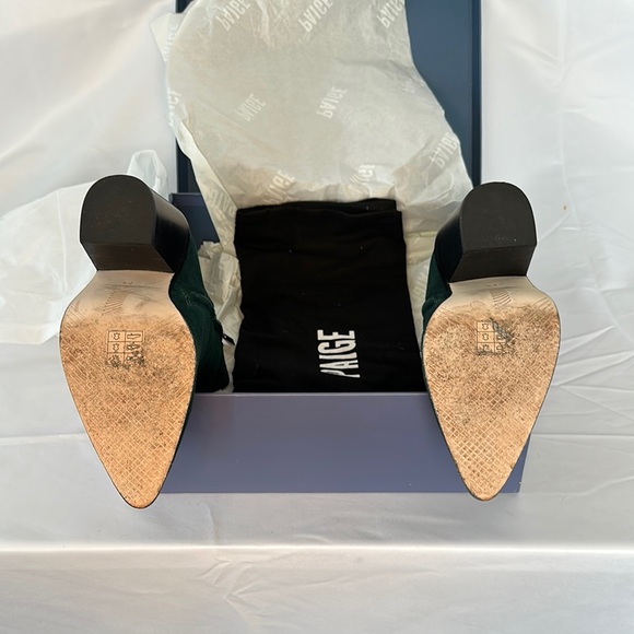 PAIGE Paisley Suede Ankle Booties with Pointed Toe In Teal - Picture 5 of 6